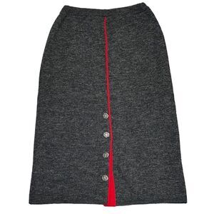 Creation Camilla Wool Blend Pull-On Button Detailed Skirt